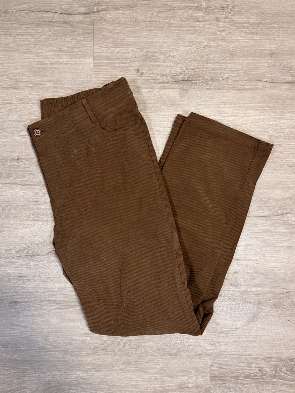 Amazon Women's Brown Straight-Leg Corduroy Pants